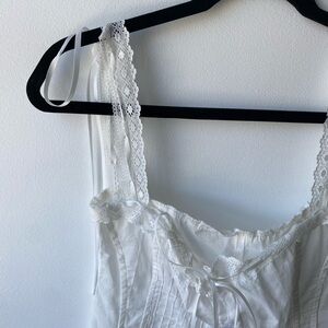 White Lace Trimmed Camisole Top